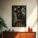 Witch Holding Owl Canvas Print - Halloween Art, Spooky Home Decor, Wall Art, Witch Painting, Halloween Decor, Framed Canvas Print