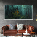 Haunted Cabin In The Woods, Framed Canvas Print, Spooky Wall Art, Spooky Season, Halloween Products, Halloween Unique Gift