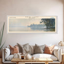 Deal Lake New Jersey Framed Canvas Print, Lake House Art, Panoramic Wall Art, Travel Poster, Rustic Lake Painting, Home Decor