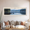 Trillium Lake Oregon Panoramic Wall Art, Framed Canvas Print, Lake House Decor, Travel Poster, Serene Landscape, Home Art