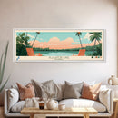 Alligator Lake Florida Framed Canvas Print, Panoramic Travel Poster, Pop Art, Midcentury Modern Wall Art, Scenic Bedroom Decor