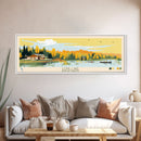 Long Lake, North Dakota Panoramic Wall Art Framed Canvas Print, Midcentury Modern, Pop Art, Home Decor, Travel Poster, Living Room Art