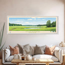 Scituate Reservoir, Rhode Island Framed Canvas Print, Panoramic Wall Art, Midcentury Modern Decor, Pop Art, Travel Poster, Living Room Art