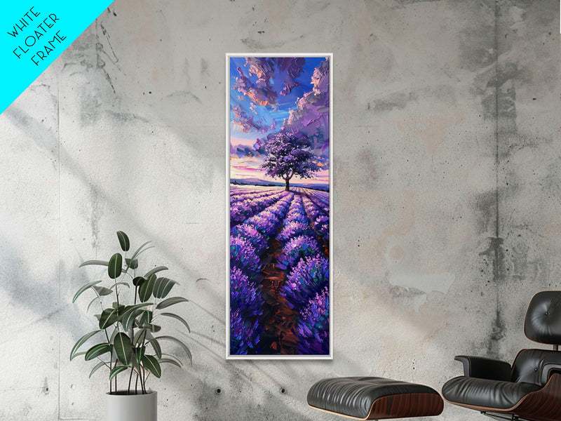 tall lavender tree Majestic Lavender Tree in a Flower Field, Skinny and Tall Art, Serene