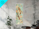 Owl Cherry Blossom Tree Traditional Japanese Tall Wall Art Skinny Framed Canvas Print Ukiyo-e Style