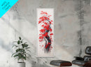 Autumn Leaves On A Twisted Trunk, Tall Skinny Canvas Print, Perfect For Feng Shui Spaces, Japanese Style Wall Art