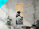 Skinny Art Tall Art Framed Canvas Print Japanese Style Art The Great Wave Off Kanagawa Wood Block Print Ukiyo-e Feng Shui Wall Art