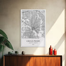 Grand Prairie Street Map, Texas Map, City Map Art, Minimalist Art, Wall Art, Canvas Print, Black And White, Travel Print, Anniversary Gift
