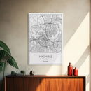 Nashville Street Map, Tennessee Map, City Map Art, Modern Art, Wall Art, Canvas Print, Music Studio Art, Gift For Music Lover, Travel Art