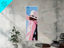 Pink Cowboy Hat Framed Canvas Print pink orange wall art rustic wall art farmhouse art coastal cowgirl wall art bold decor