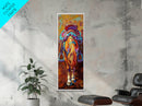 Vibrant Horse Back View Framed Canvas Print rustic wall art vintage horse art southwestern wall art boho art gift idea for her