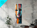 Abstract Face Framed Canvas Print moody art graffiti wall art dark romance painting vibrant abstract art pop art colorful home decor