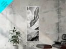 Flowing Fabric Over Ocean, Framed Canvas Print, wabi sabi art, coastal decor, boho art, minimalist art, above couch art, panoramic painting