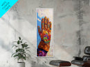 Vibrant Cowboy Glove Chicano Art Framed Canvas Print Whimsical Art Western Wall Art Colorful Home Decor Living Room Art