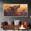 Howling Wolf, wolf painting, southwestern wall art, dark romance painting, framed canvas print, moody art, above bed wall art