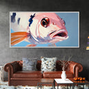 Koi Fish Painting, Light Pink Wall Art, Coastal Wall Art, Nautical Decor, Framed Canvas Print, Gift Idea, Living Room Art, Ocean Art