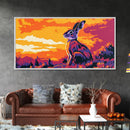 Jackrabbit, desert wildlife, rustic nature art, whimsical animal painting, boho decor, southwest wall art, framed canvas print