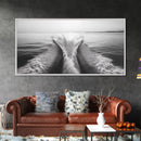 Nautical painting, ocean waves, coastal decor, seascape painting, panoramic art, extra wide art, framed canvas print