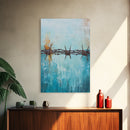 Barbed Wire, southwest wall art, rustic decor, teal wall art, minimalist art, original painting, gift idea for him, canvas print
