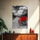 Western Wagon, Rustic Art, Vintage Horse Art, Farmhouse Art, Old West Scene, Panoramic Painting, Canvas Print, Above Couch Art
