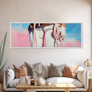 Cowgirl Holding Rope, black cowgirl painting, pink orange wall art, rustic wall art, western decor, framed canvas print, wall decor