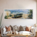 Beach Tub, rustic decor, coastal wall art, wabi sabi art, framed canvas print, farmhouse art, seascape painting, nautical decor
