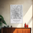 San Antonio Street Map, Texas Map, City Map Art, Minimalist Art, Wall Art, Canvas Print, Black And White Art, Travel Print, Family Gift