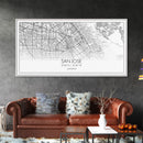 San Jose City Map, California Art, Map Print, Modern Wall Art, Wall Art, Canvas Art, Modern Office Art, Above Bed Décor, Prints Wall Art