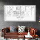 Sioux Falls City Map, South Dakota Art, Map Print, Modern Wall Art, Wall Art, Canvas Art, Large Wall Art, Unique Wall Décor, Office Prints