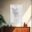 Stockton Street Map, California Map, City Map Print, Modern Wall Art, Wall Art, Canvas Print, Boyfriend Gift, Travel Wall Décor, Art Print