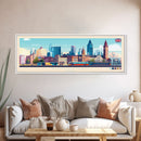 Birmingham, England Travel Poster Panoramic Canvas Print, Birmingham, England Painting, England Art, Birmingham Travel Art, Guest Room Painting