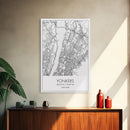 Yonkers Street Map, New York Map, City Map Print, Minimalist Art, Wall Art, Canvas Print, Travel Wall Art, Map Gift, Dorm Room Decor