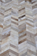 HERRINGBONE WIDE – Custom Patchwork Cowhide Rug for Interior Designers