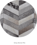 HERRINGBONE WIDE – Custom Patchwork Cowhide Rug for Interior Designers