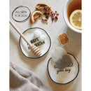 Hey There Hot Tea Ceramic Tea Bag Rest | 3.5" Tray to Hold Tea Bag | Stylishly Re-Use Your Teabags