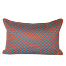 DecorBites™ Geometric Blue & Red Jacquard Waist Pillow Case for Modern Luxury Décor