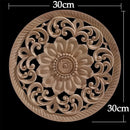 Round Wood Applique Wood Decal Wood Mouldings Onlay Unpainted European Carving Long Floral Wooden Furniture Decoration Corner
