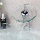 DecorBites™ Glass Waterfall Tap Hand-Painted Basin Mixer Faucet Chrome Lavatory Sink