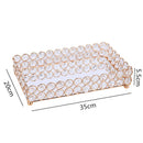 DecorBites™ Crystal Glass Mirror Tray Cosmetic Jewelry Organizer Shelf Storage