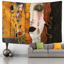 DecorBites™ Gold Kiss Oil Painting Tapestry Wall Hanging Art Blanket