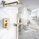 DecorBites™ Golden 8" Rainfall Shower Faucet Set with Handshower - Wall Mounted Luxury Mixer Tap