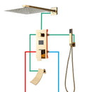 DecorBites™ Gold Digital Display Shower System with Tub Spout