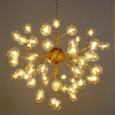 DecorBites™ Heracleum Firefly Glass Ball Chandelier: Gold Luxury Lighting for Dining Kitchen Staircase