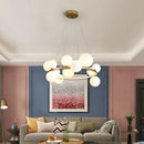 DecorBites™ Glass Chandelier Lamp Kitchen Island Hanging Light Black Gold Silver G9 LED
