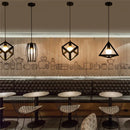 DecorBites™ Industrial Nordic Cage Pendant Light, Black Iron Retro Loft Hanging Lamp