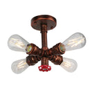 DecorBites™ Industrial Brass Ceiling Chandelier with Edison Bulbs