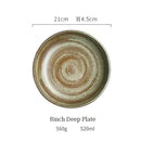 DecorBites™ Japanese Style Ceramic Rice Bowl Round Dish - Swallow Design