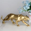 Black panther animal statue Resin abstract Geometric Style Decor Crafts Modern home livingroom office desktop Sculpture Ornament