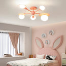 DecorBites™ Kids Nordic Glass Chandelier LED Ceiling Light - Blue Pink Cartoon Theme