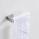 DecorBites™ Brushed Bath Hardware Set: Robe Hook, Towel Bar, Shelf, Tissue Holder, Toothbrush Stand